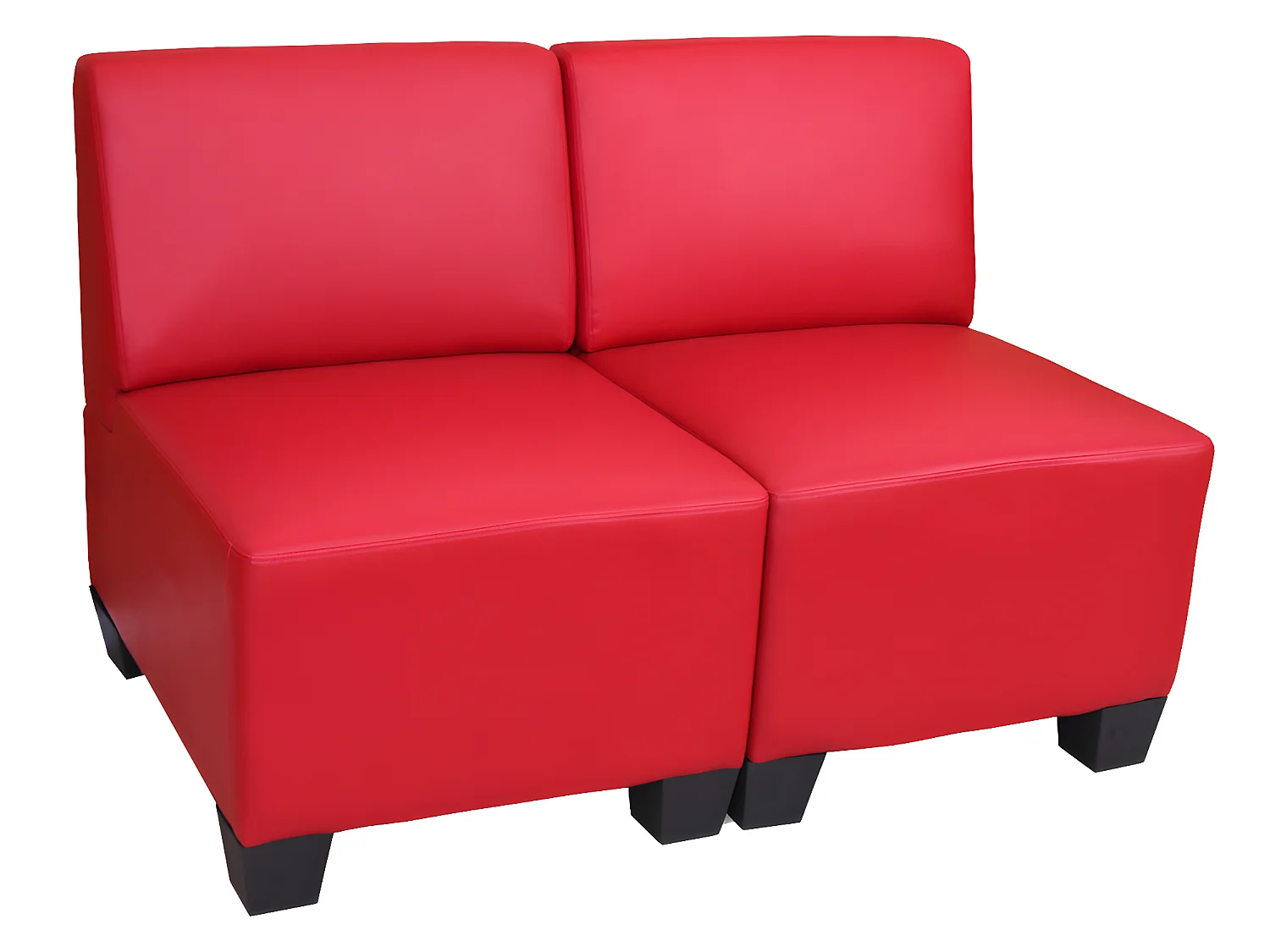 2-Sitzer Moncalieri, Rot, ohne Armlehnen