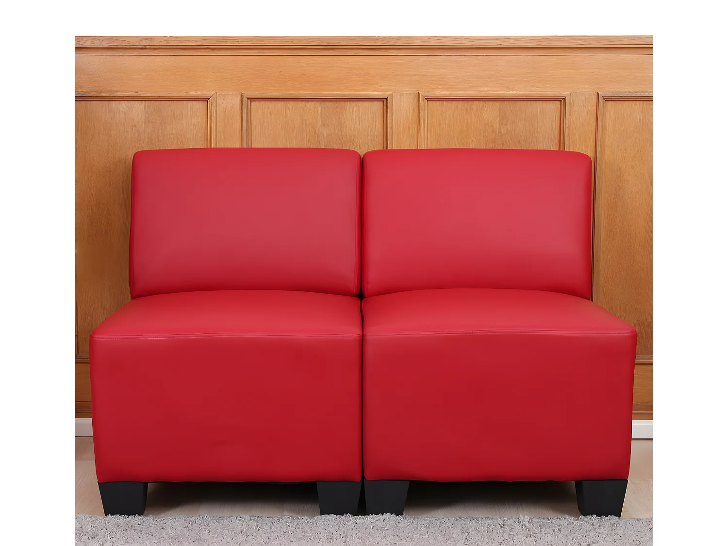 2-Sitzer Moncalieri, Rot, ohne Armlehnen