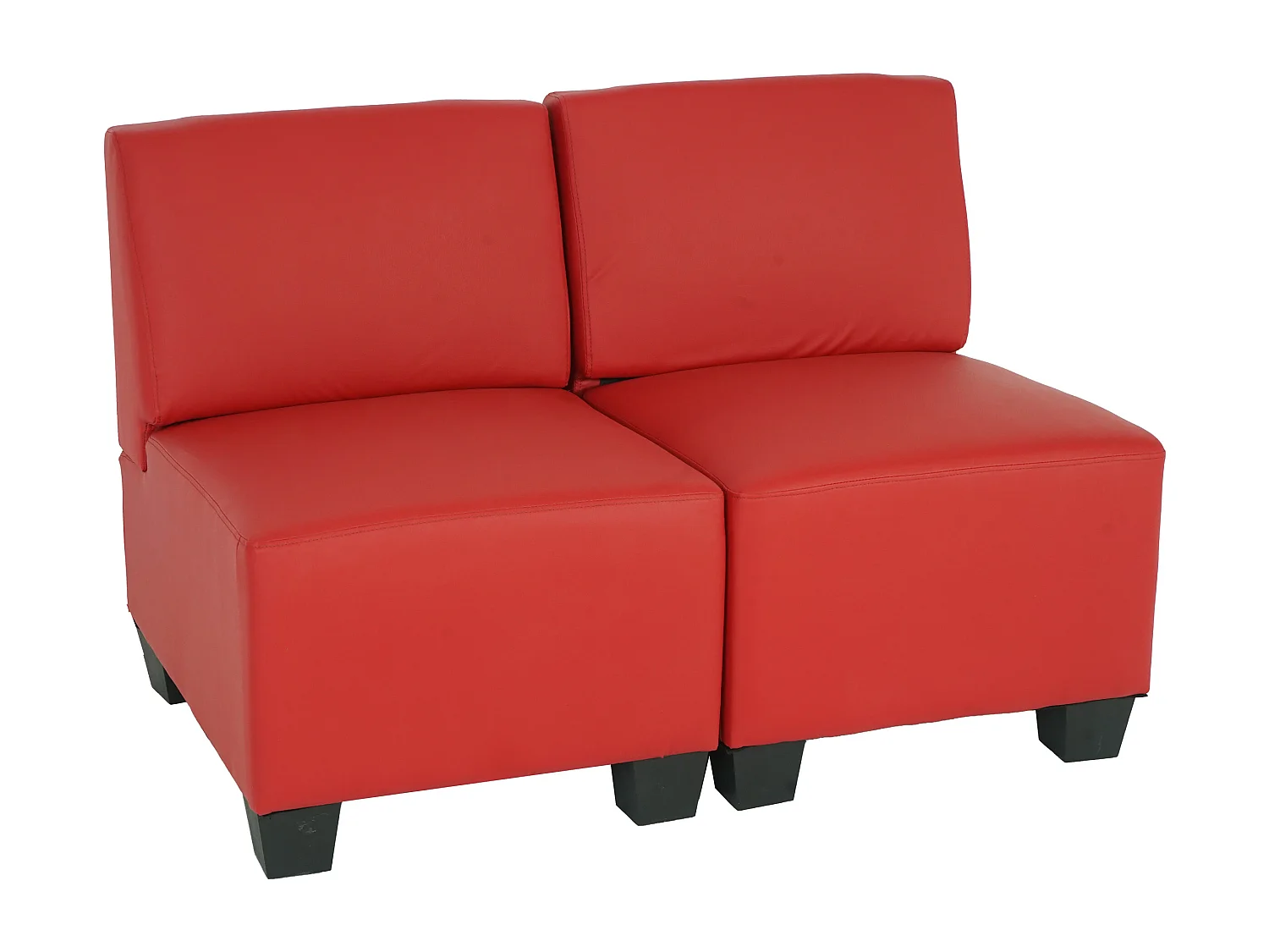2-seater Moncalieri,  red, without armrests