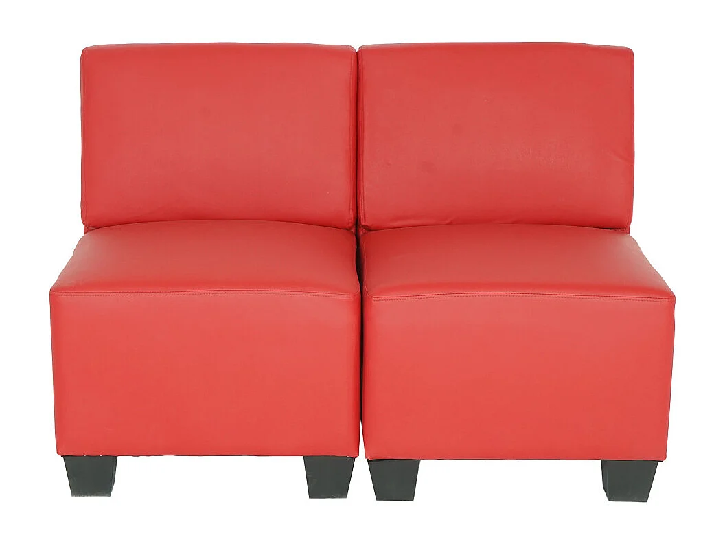 2-seater Moncalieri,  red, without armrests
