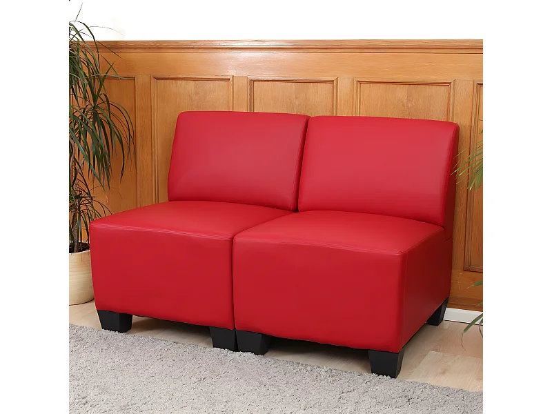 2-Sitzer Moncalieri, Rot, ohne Armlehnen