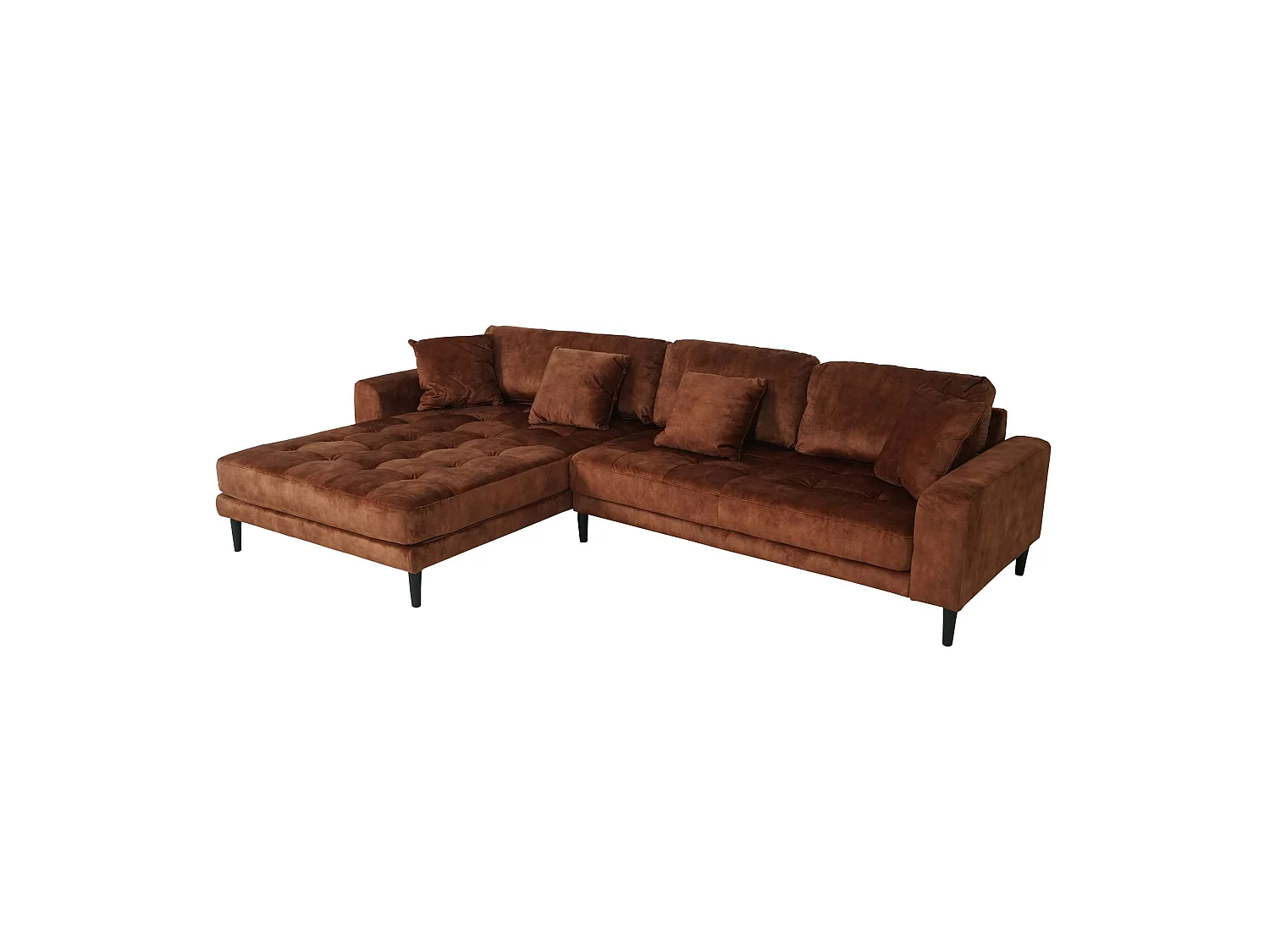 Ecksofa MCW-J54, Samt rost-rot