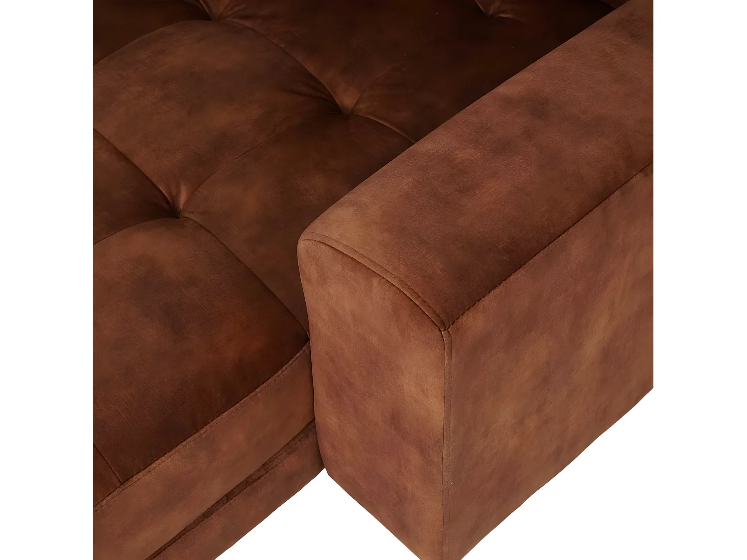 Ecksofa MCW-J54, Samt rost-rot