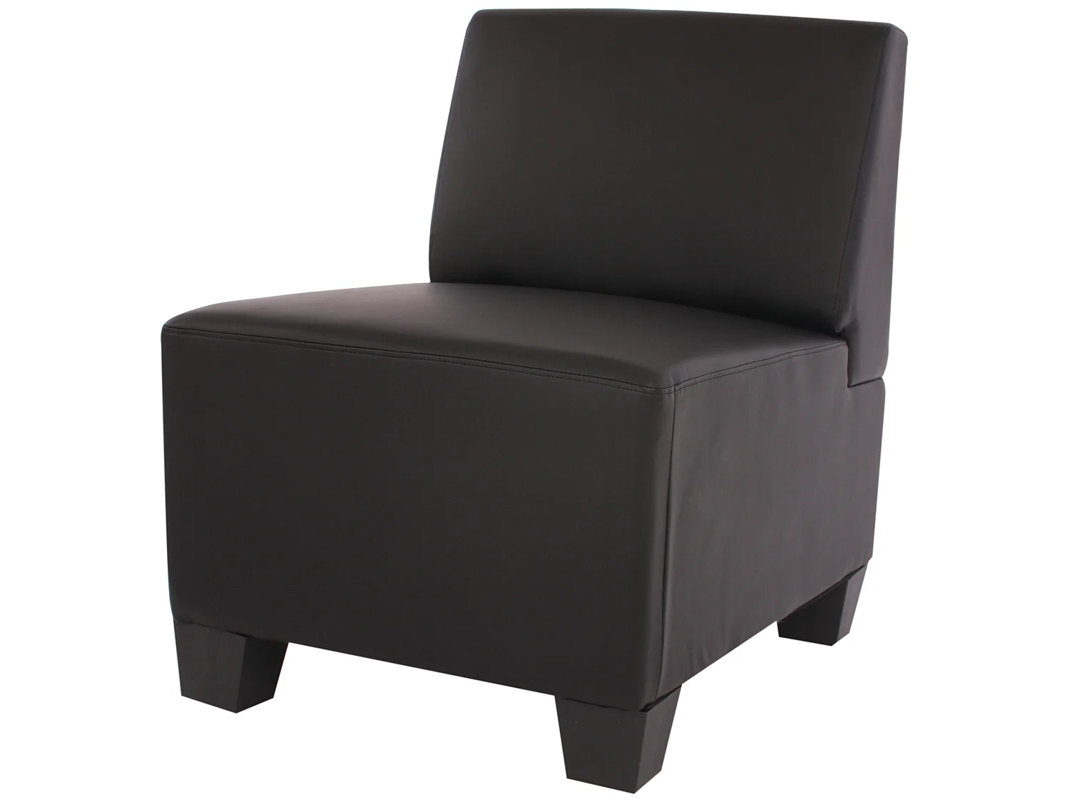 Modulaire 4 places Moncalieri,  noir, accoudoirs hauts