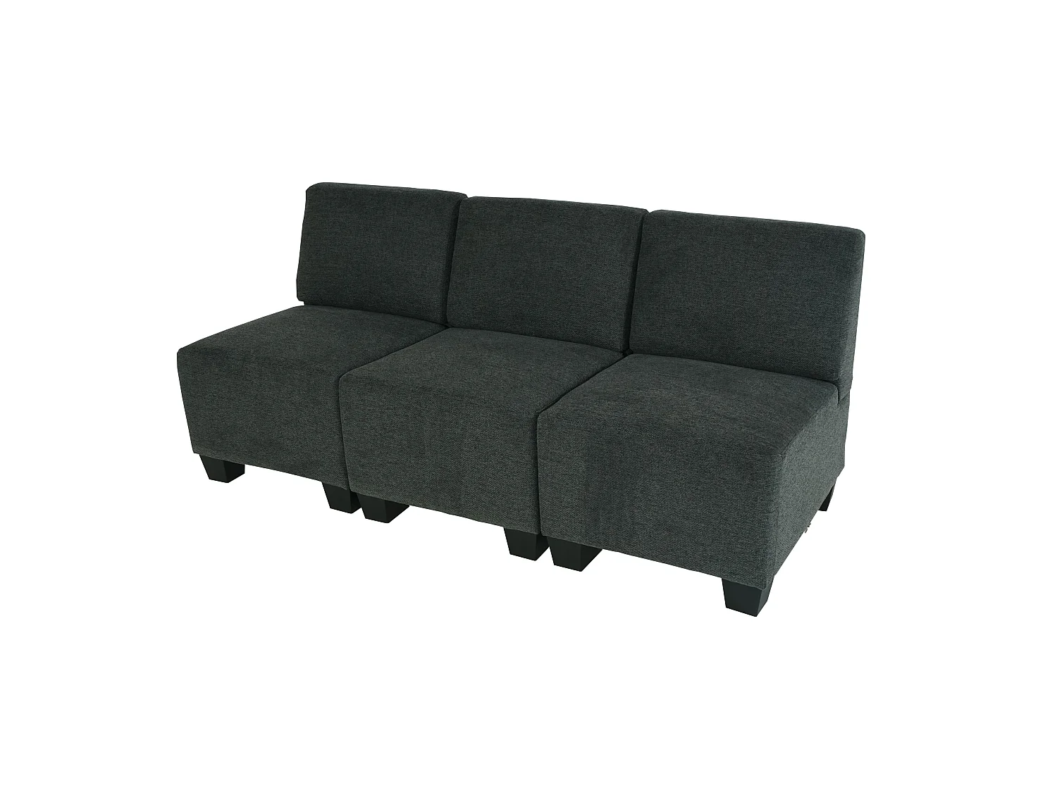 Modular Canapé 3 places Moncalieri,  gris anthracite, sans accoudoirs