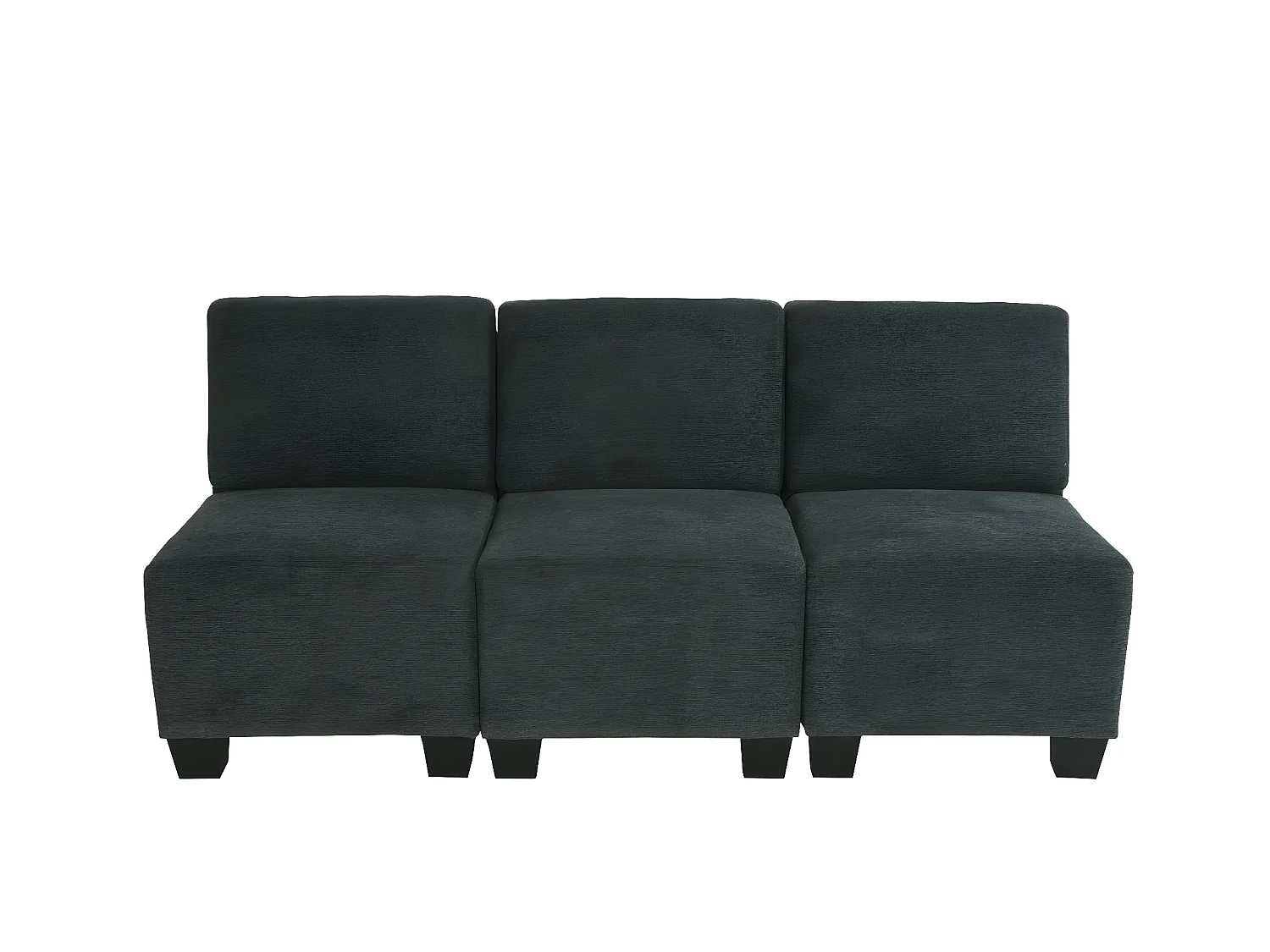 Modular Canapé 3 places Moncalieri,  gris anthracite, sans accoudoirs