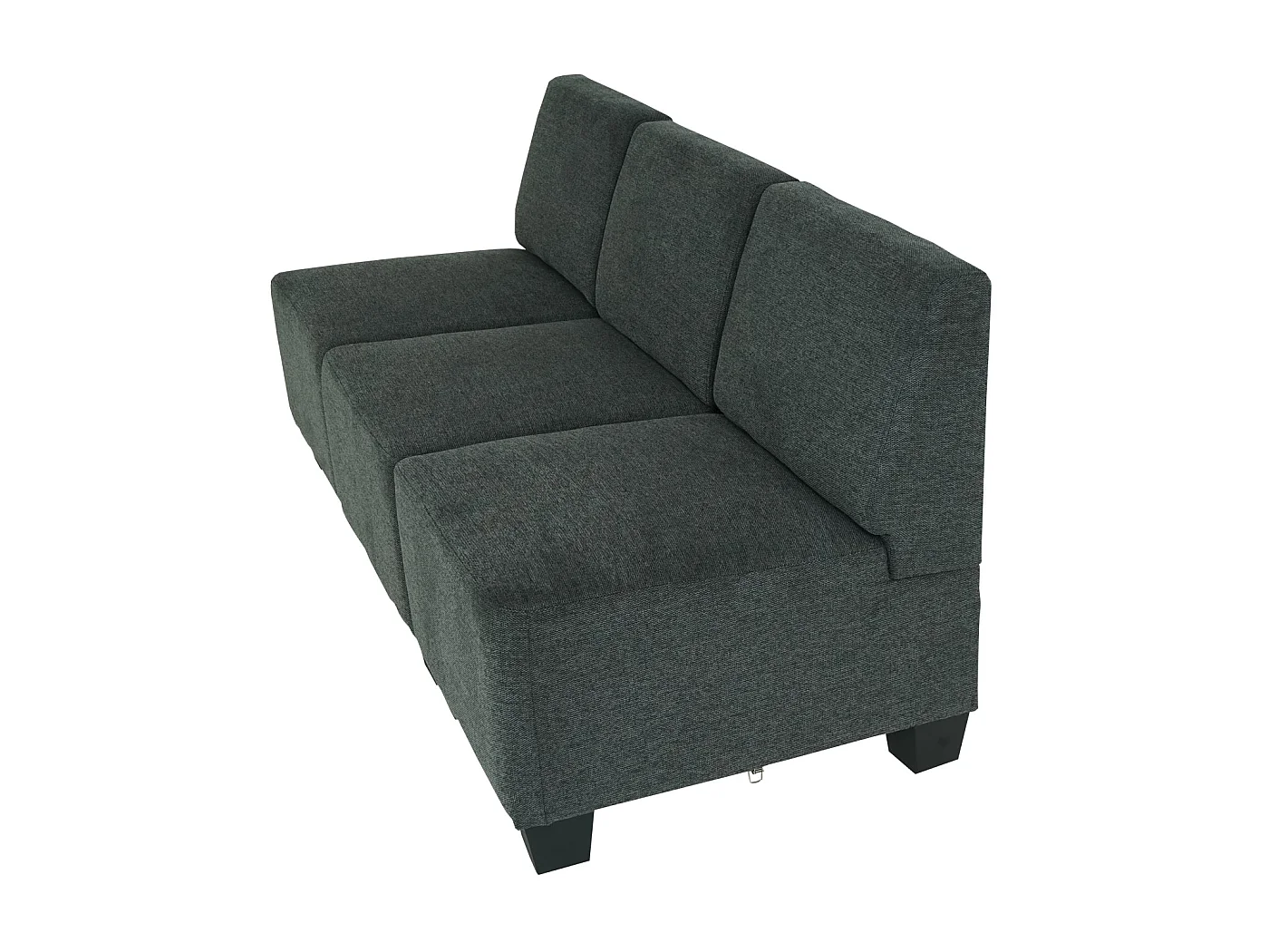 Modular Canapé 3 places Moncalieri,  gris anthracite, sans accoudoirs