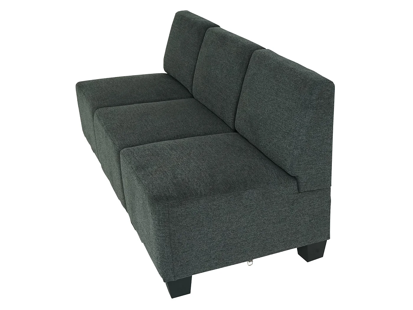 Modular Canapé 3 places Moncalieri,  gris anthracite, sans accoudoirs