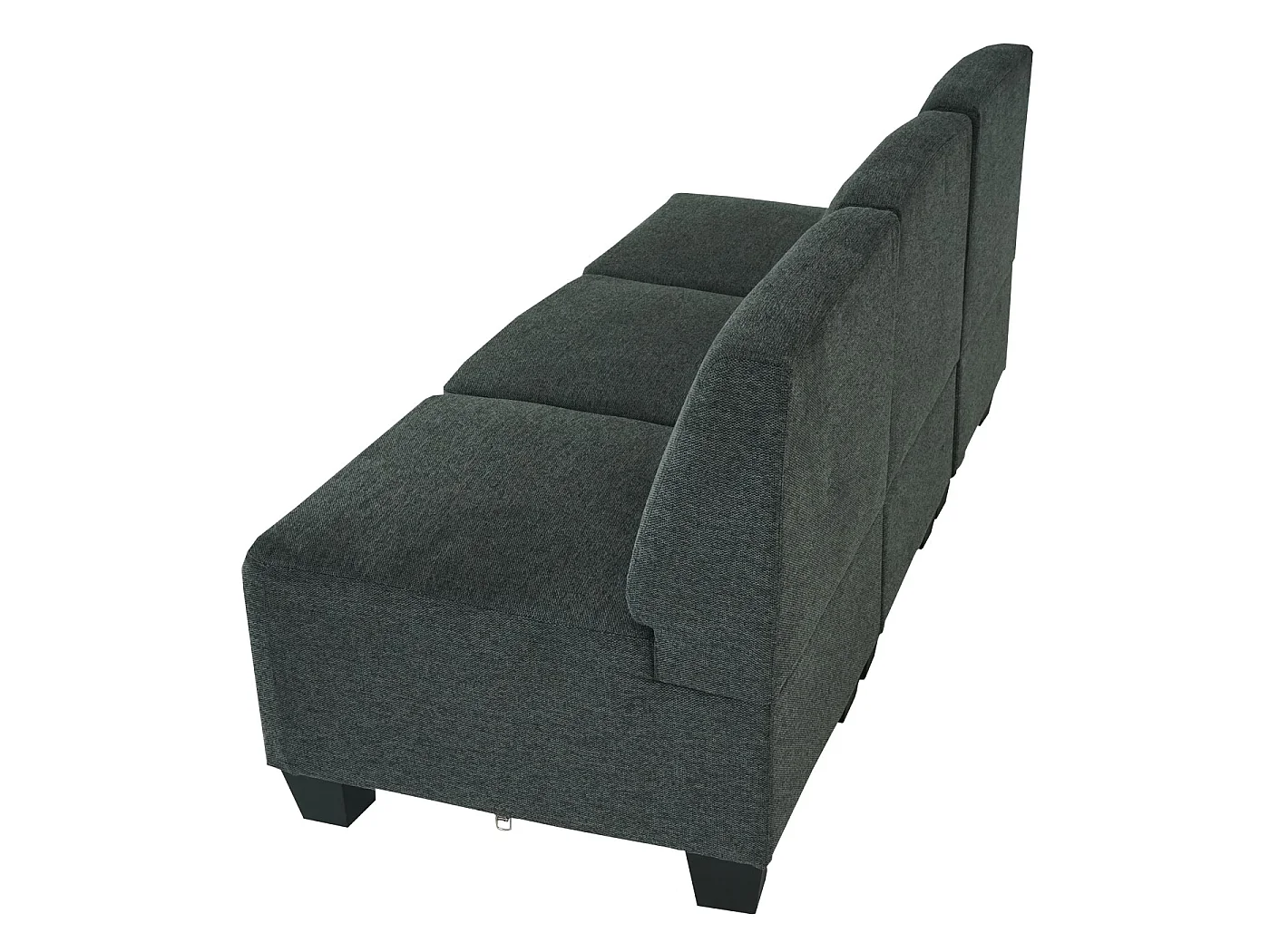 Modular Canapé 3 places Moncalieri,  gris anthracite, sans accoudoirs