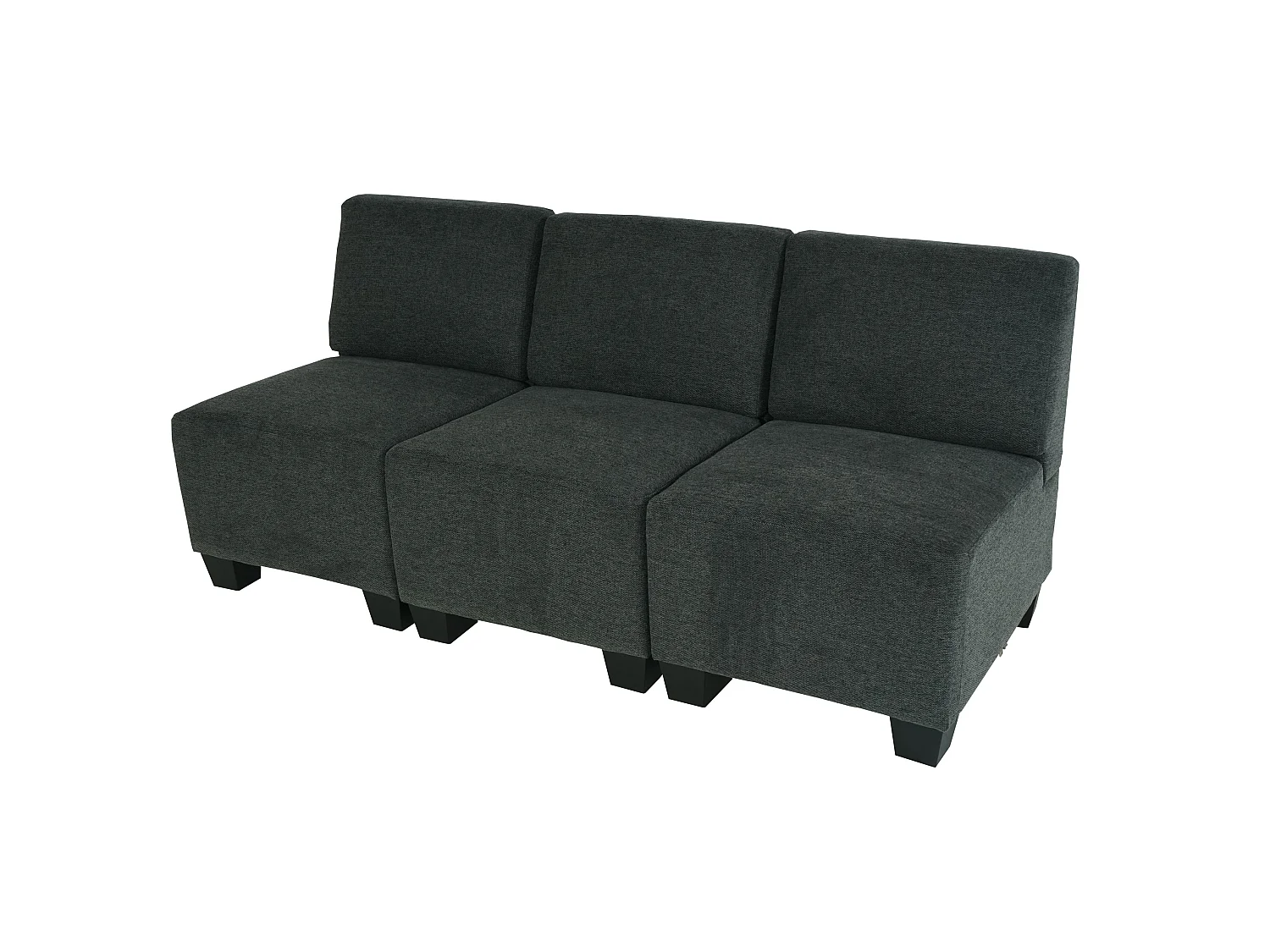 Modułowa sofa 3-osobowa Moncalieri,  antracytowo-szara, bez podłokietników
