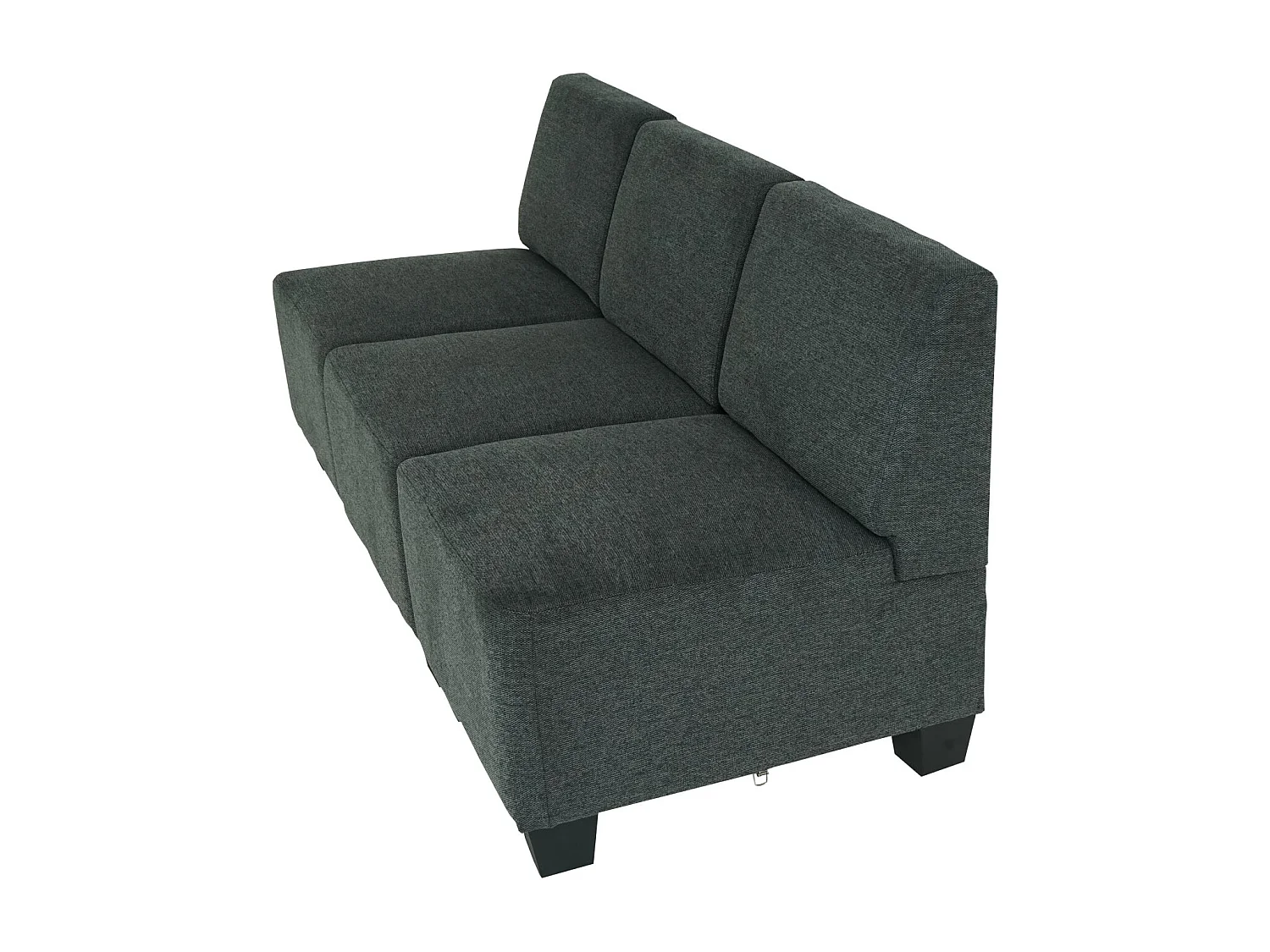 Modułowa sofa 3-osobowa Moncalieri,  antracytowo-szara, bez podłokietników