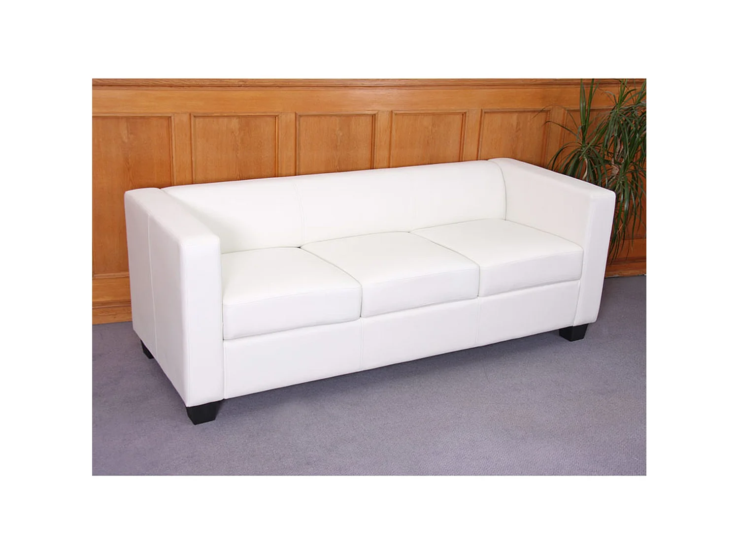 3-zitsbank Lille,  kunstleder, wit