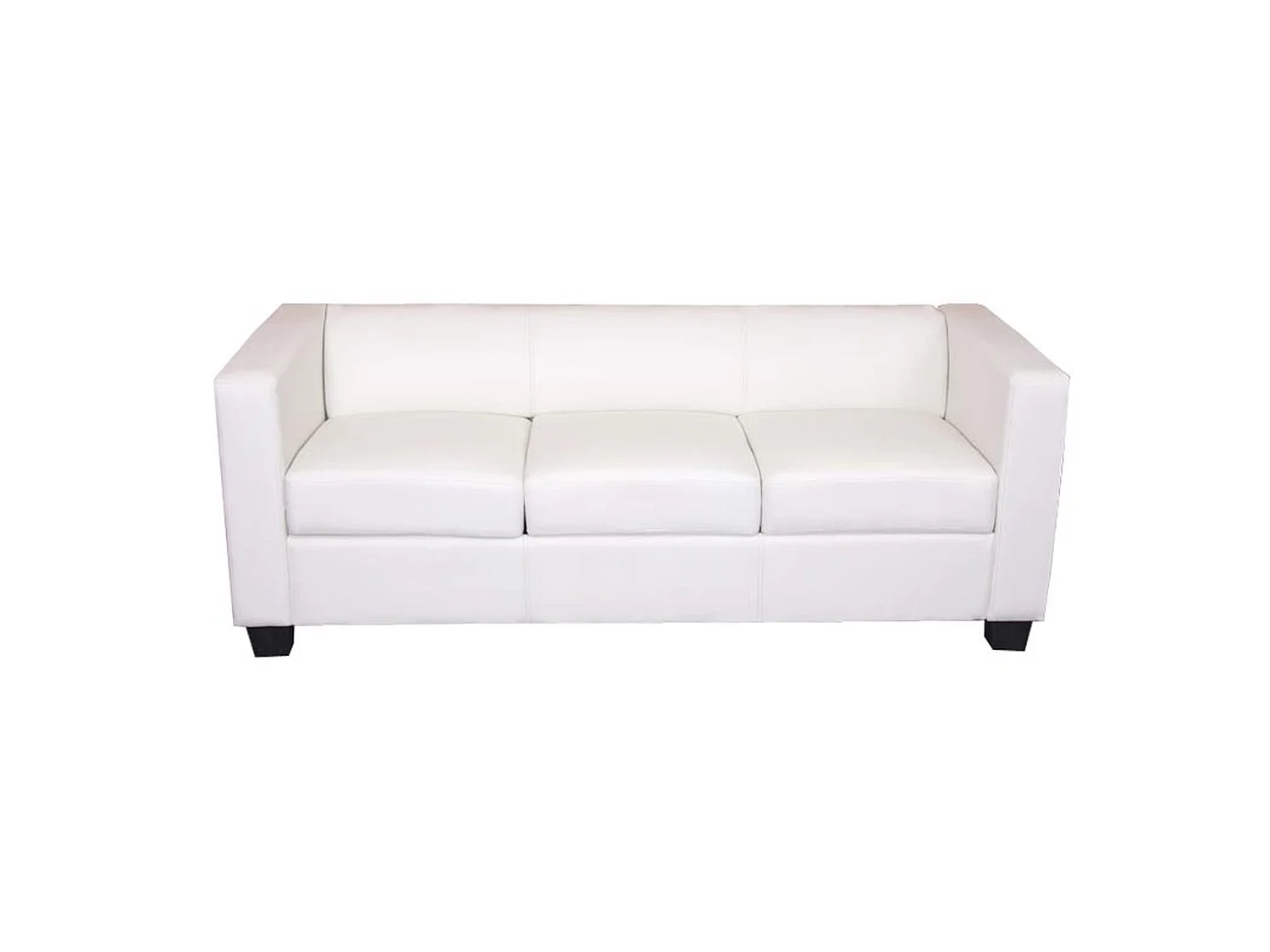 3-zitsbank Lille,  kunstleder, wit