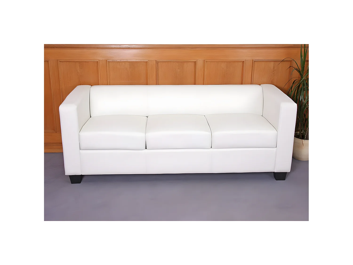 3-zitsbank Lille,  kunstleder, wit