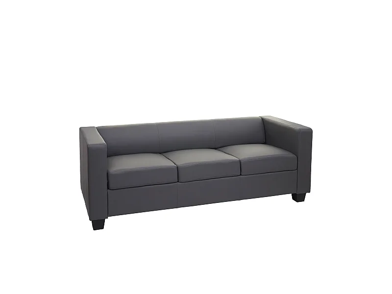 3-zitsbank Lille,  kunstleer, donkergrijs
