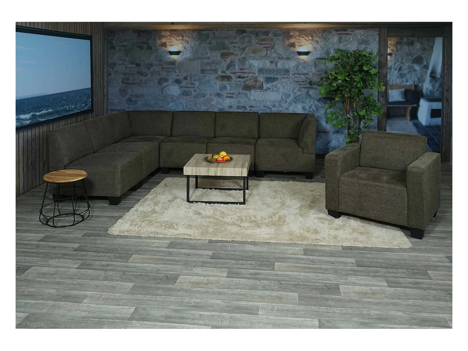 Sofa-systeem Moncalieri (7-delig),  bruin