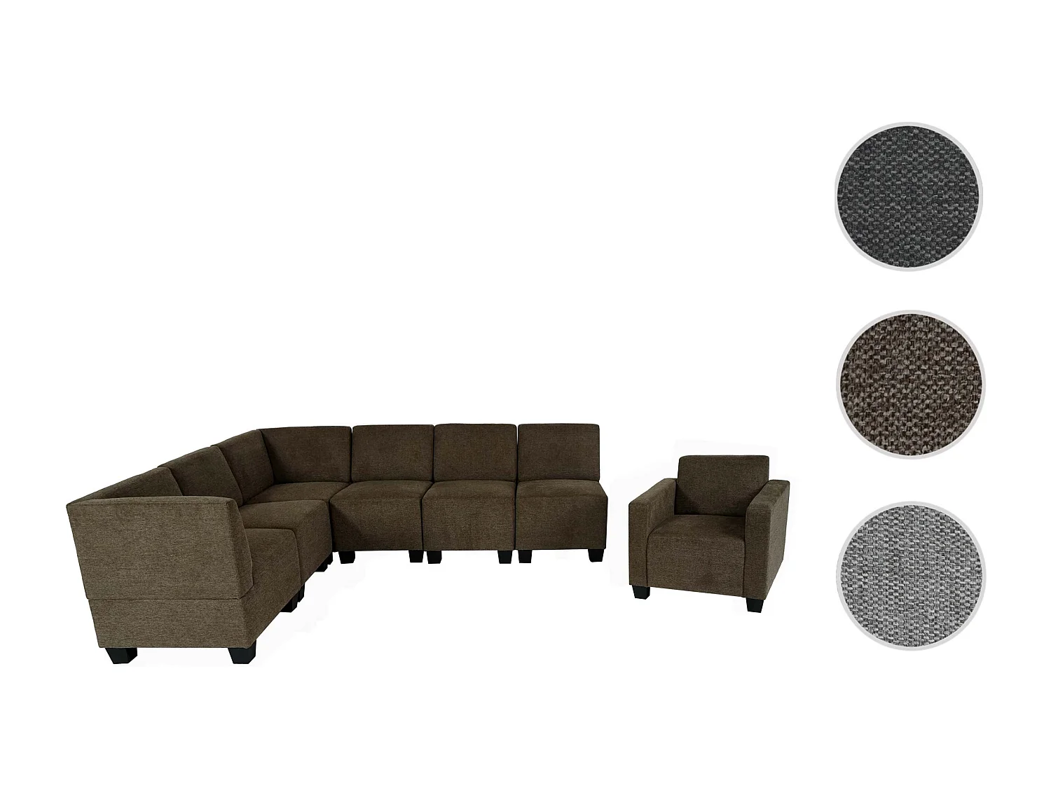 Système de canapés Moncalieri (7 pièces),  brun