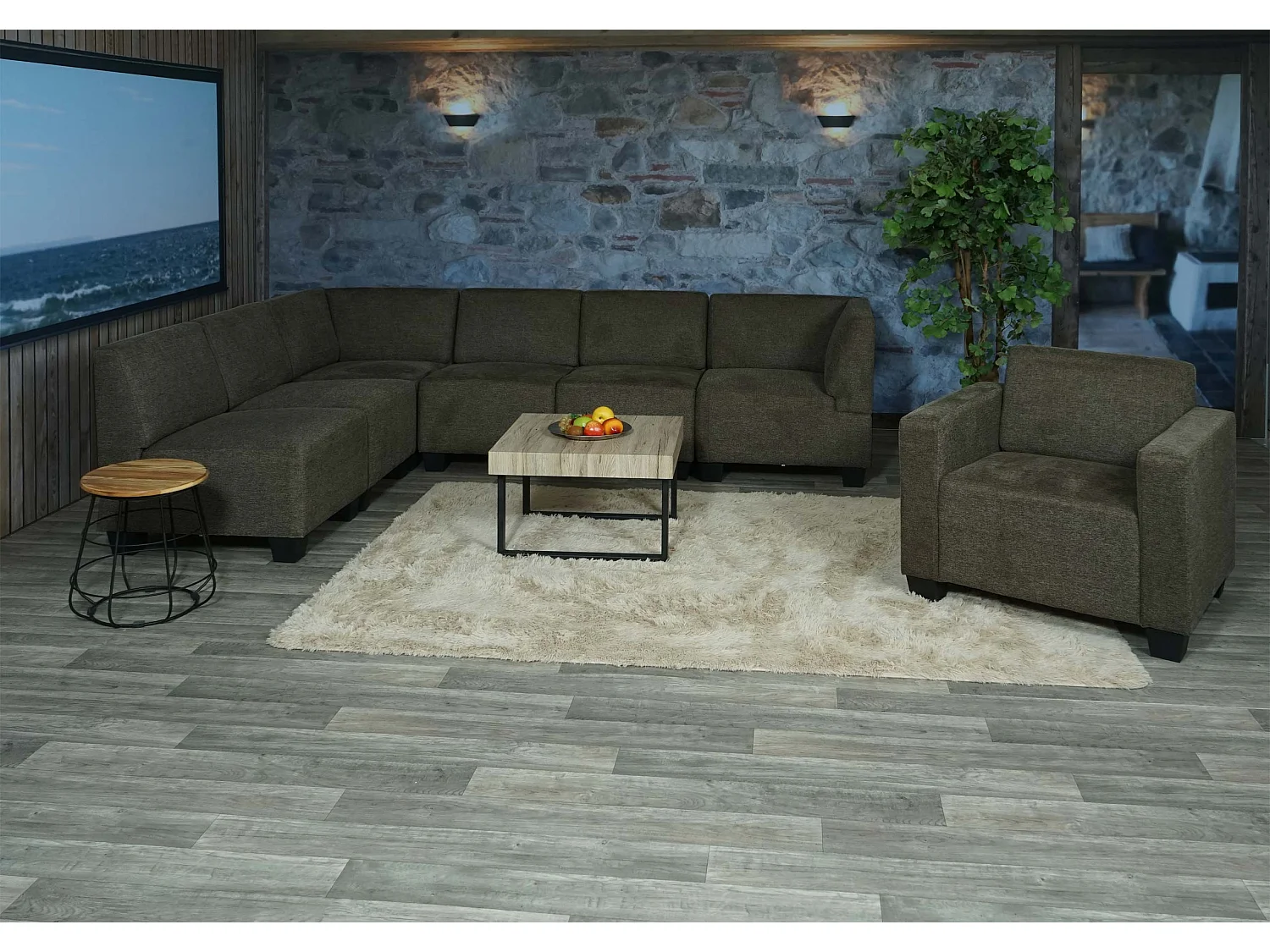 Sofa-systeem Moncalieri (7-delig),  bruin