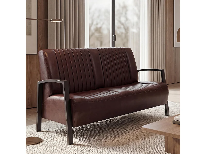 2er Sofa MCW-H10, Vintage braun