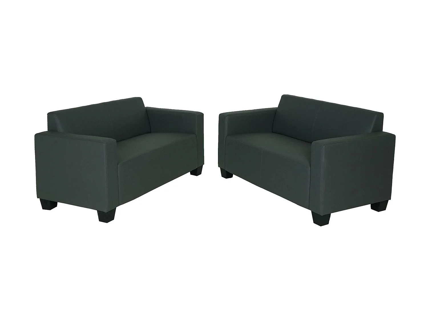 Sofa-Garnitur Moncalieri (2er-Set), Dunkelgrau