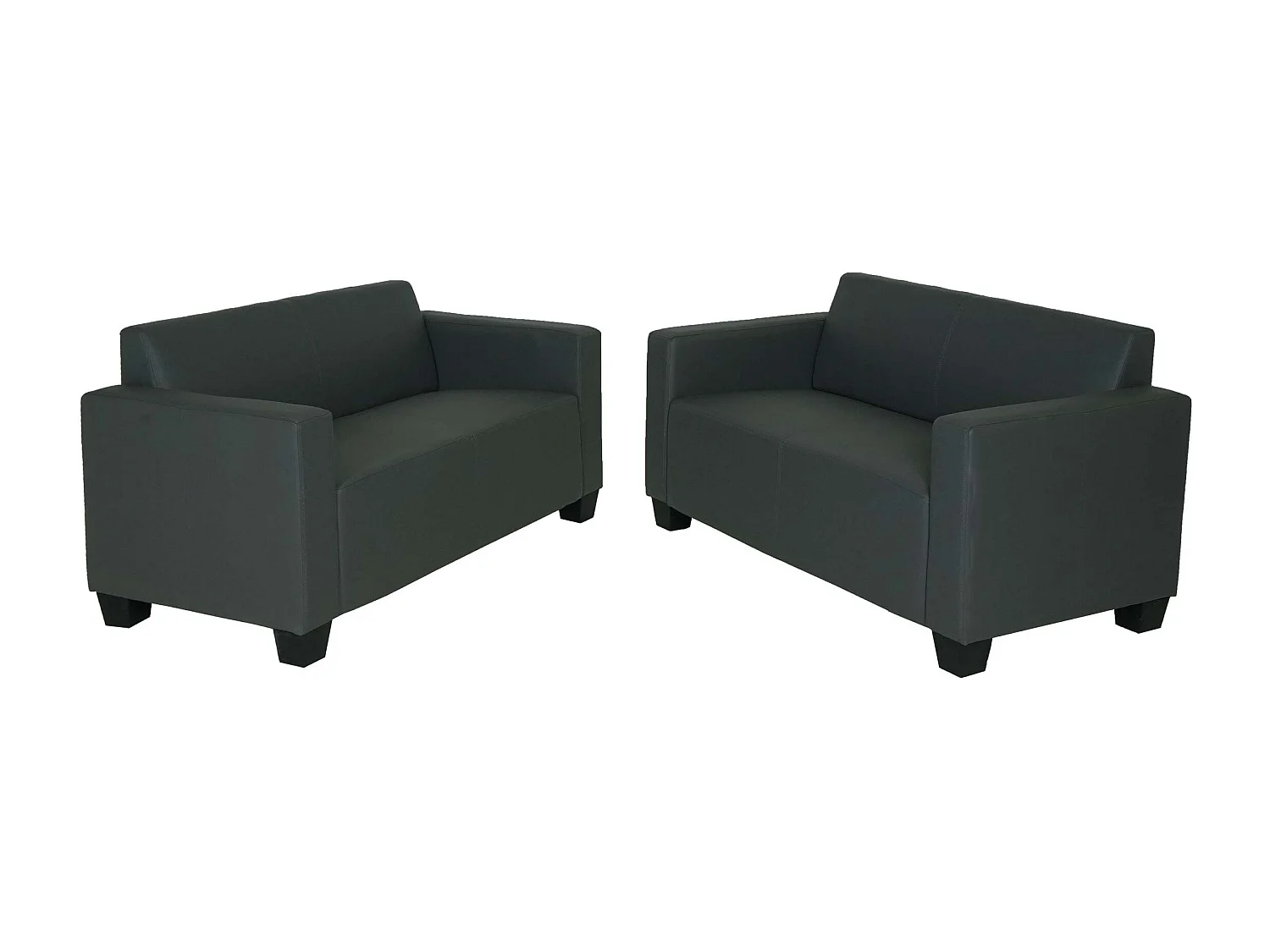Sofa-Garnitur Moncalieri (2er-Set), Dunkelgrau