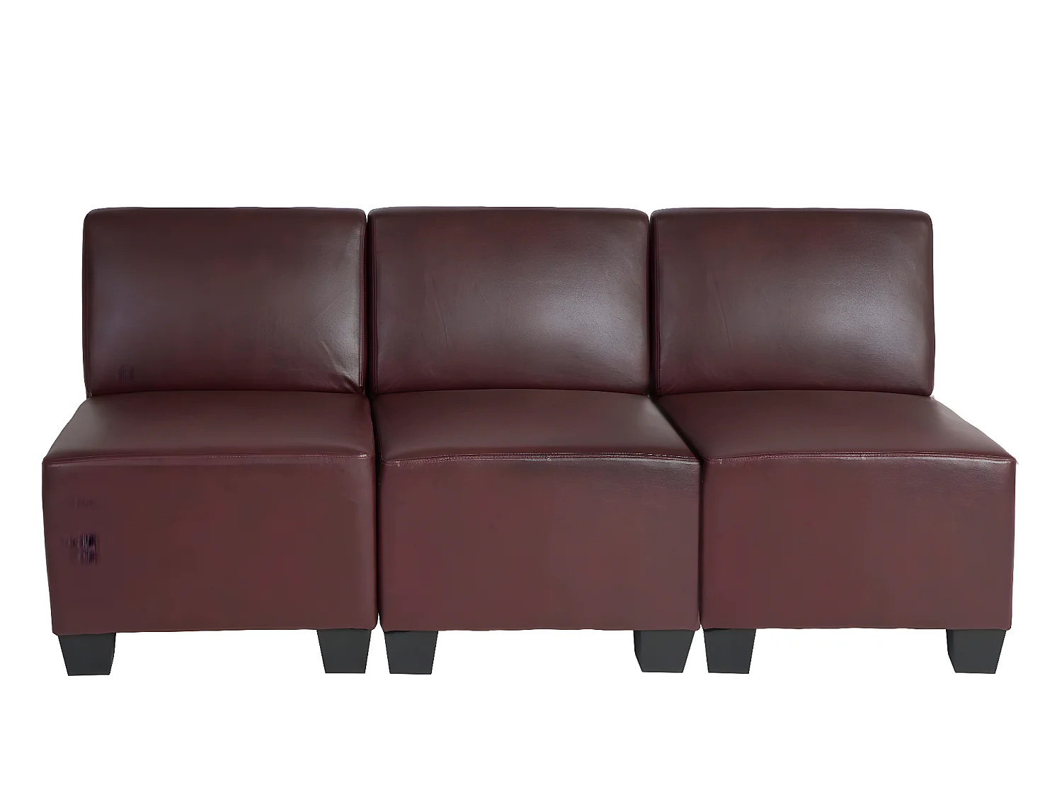 Salotto modulare componibile lounge moderno Lione N71 ecopelle divano 3 posti senza braccioli bordeaux
