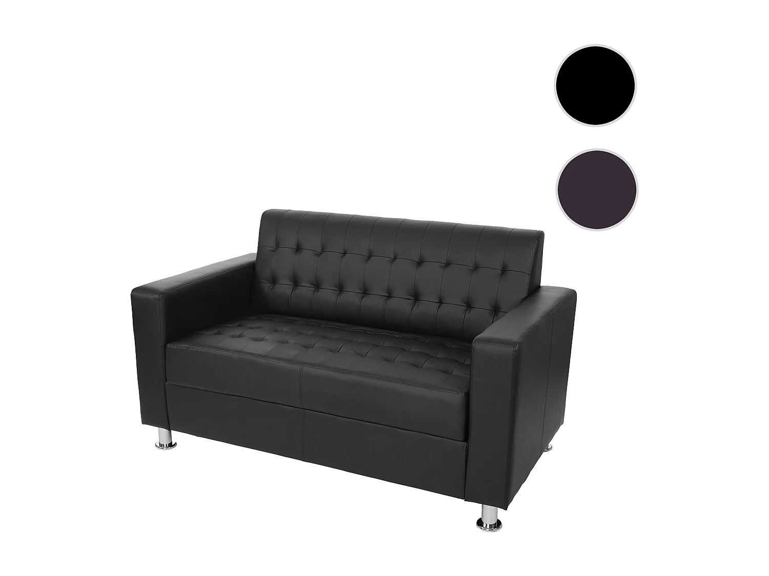 Sofa dwuosobowa Pori,  czarna