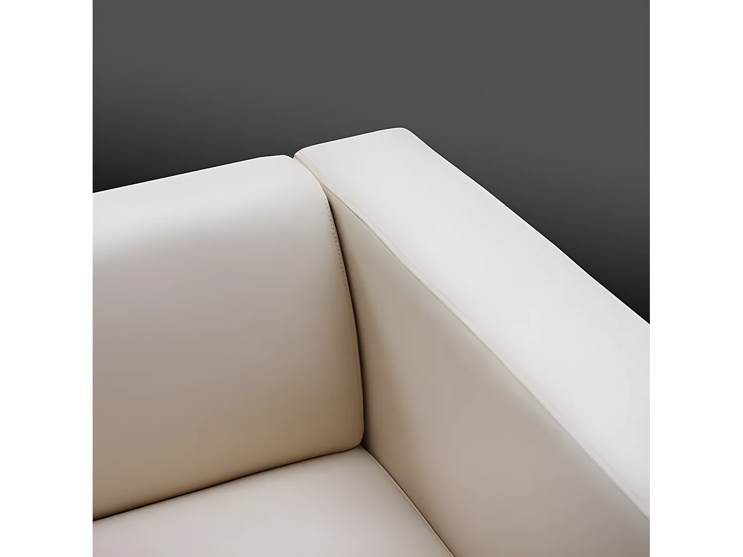 Sofa 2-osobowa Lille,  imitacja skóry, czarny