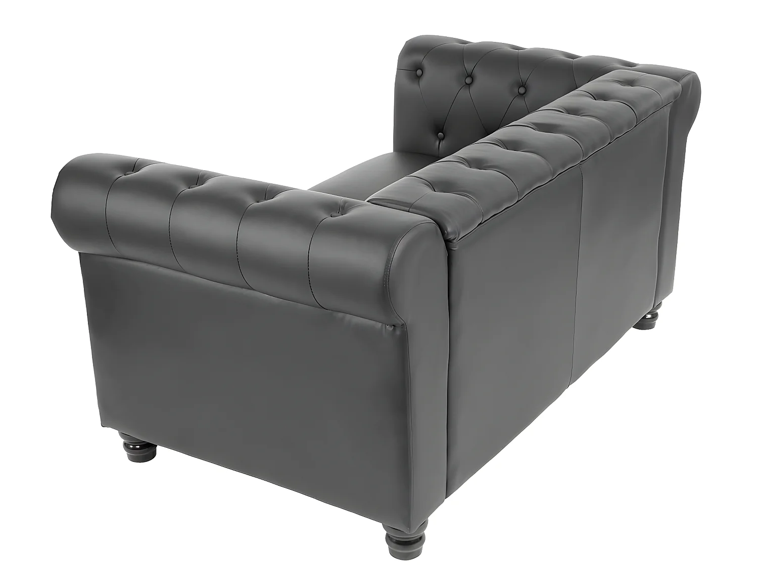 Luxus 2er Sofa Loungesofa Edinburgh, Runde Füße, schwarz
