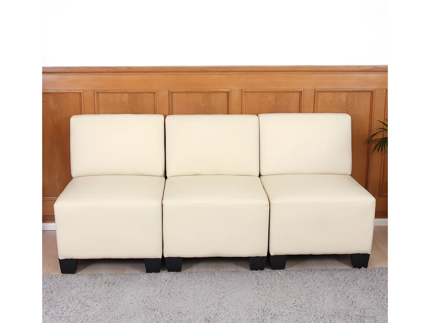 3-Sitzer Moncalieri, Creme, ohne Armlehnen