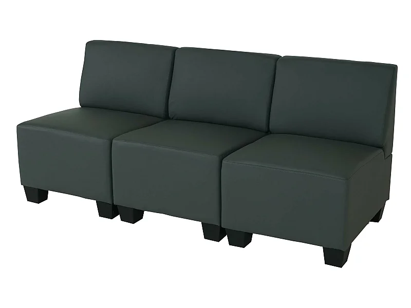 3-osobowy Moncalieri,  ciemnoszary, bez podłokietników