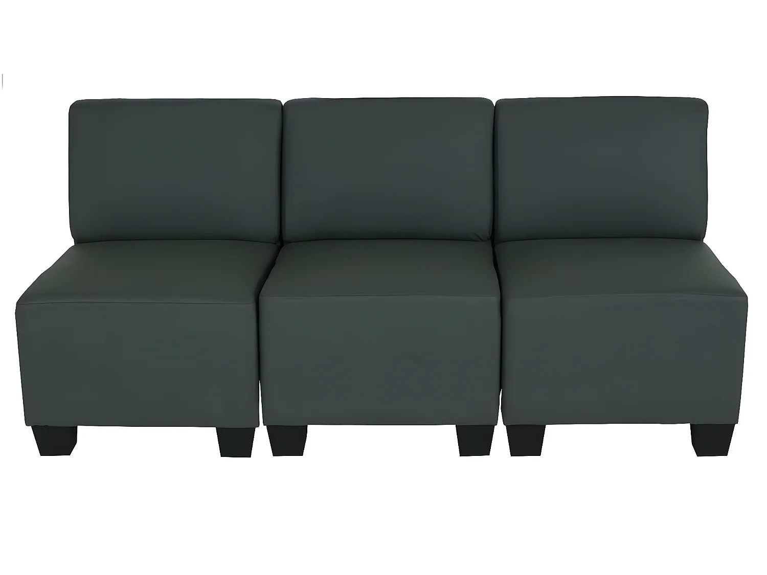 Canapé 3 places Moncalieri,  gris foncé, sans accoudoirs