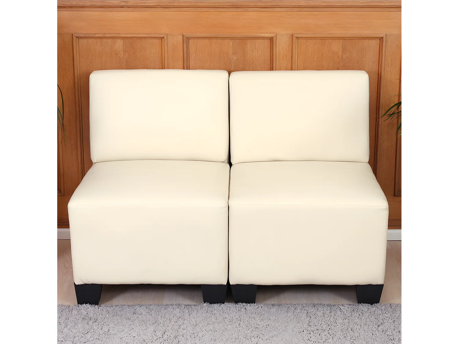 2-zits Moncalieri,  crème, zonder armleuningen