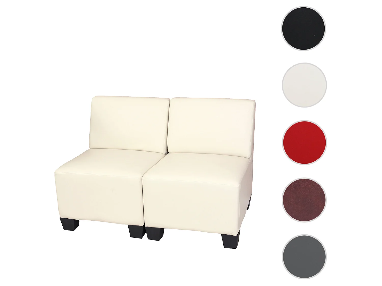 2-zits Moncalieri,  crème, zonder armleuningen