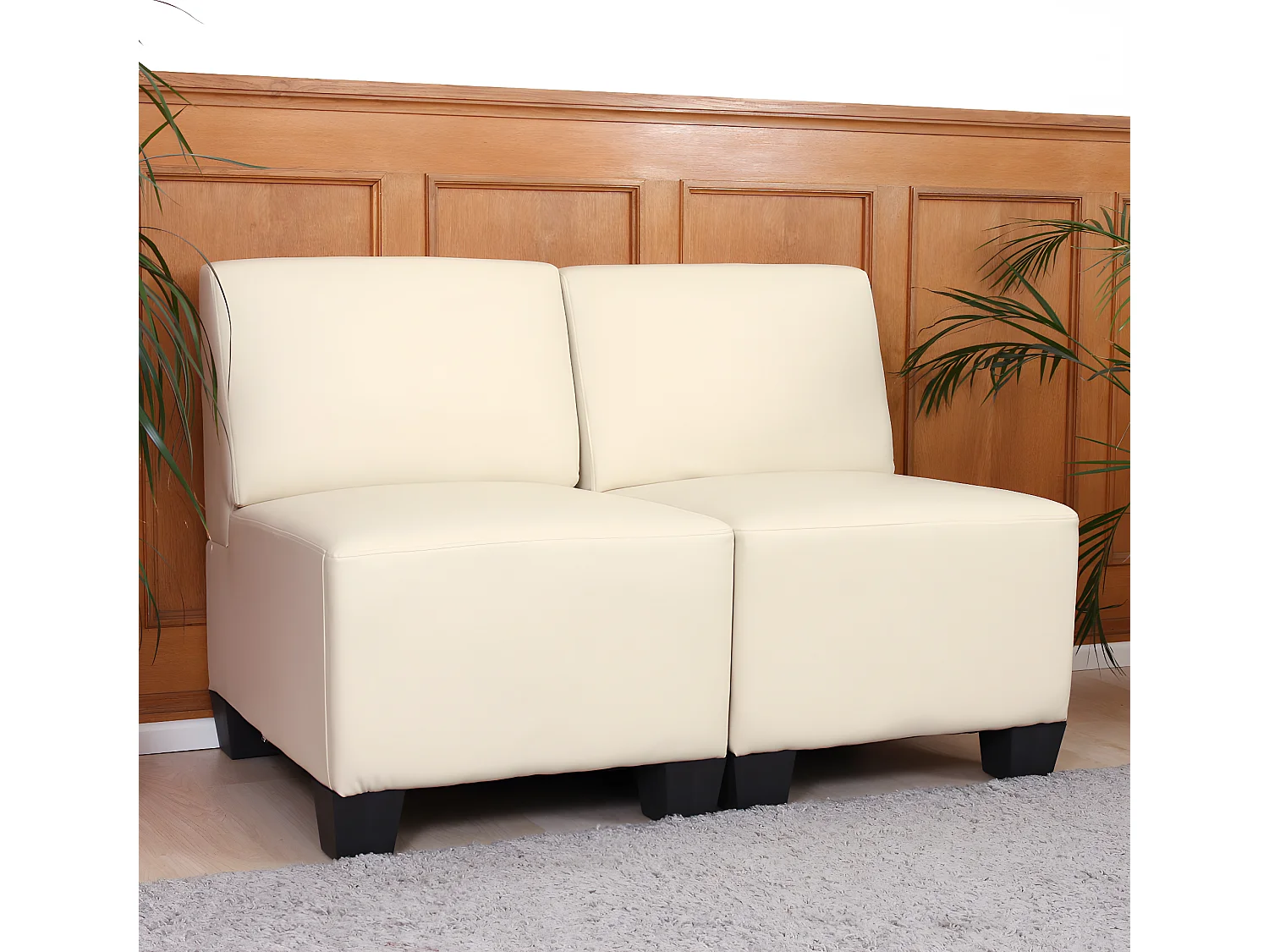 2-Sitzer Moncalieri, Creme, ohne Armlehnen