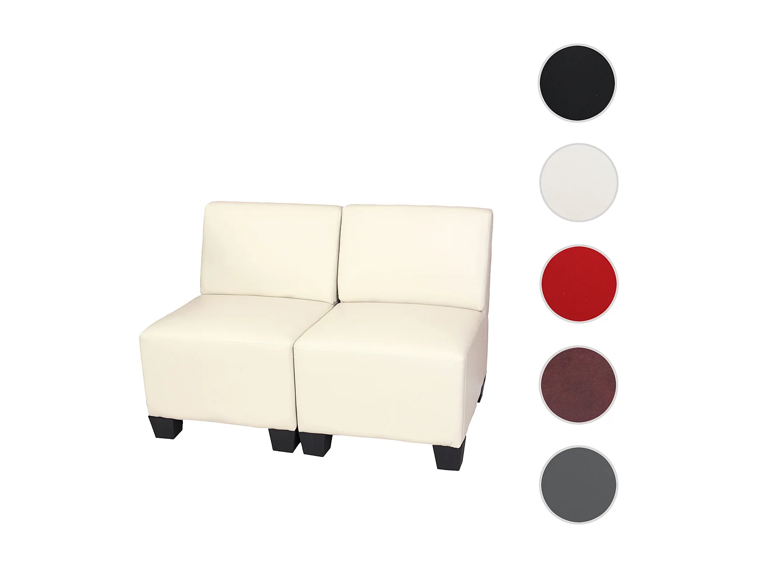 2-Sitzer Moncalieri, Creme, ohne Armlehnen