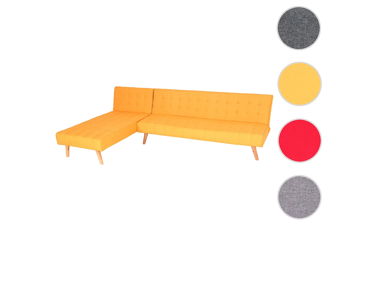Sofa narożna MCW-K38,  żółty