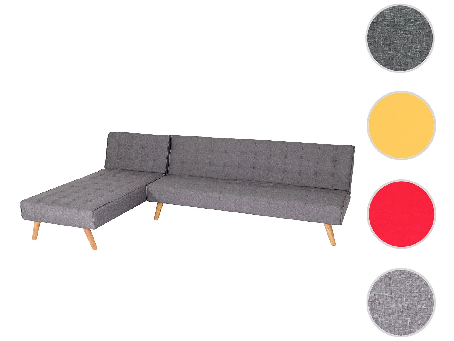 Sofa narożna MCW-K38,  jasnoszary