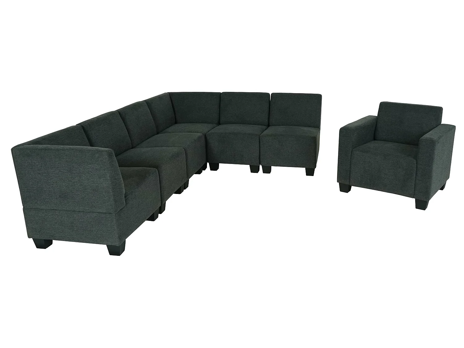 Sistema de sofás Moncalieri (7 piezas),  gris antracita