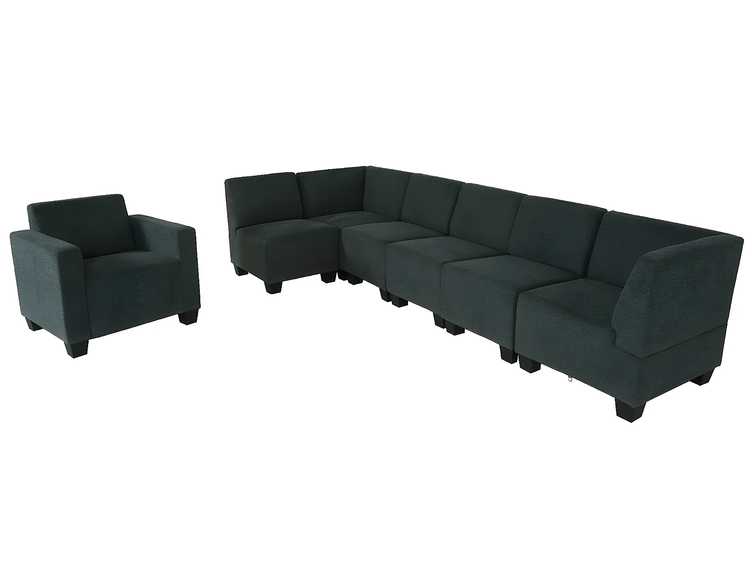 Sistema de sofás Moncalieri (7 piezas),  gris antracita