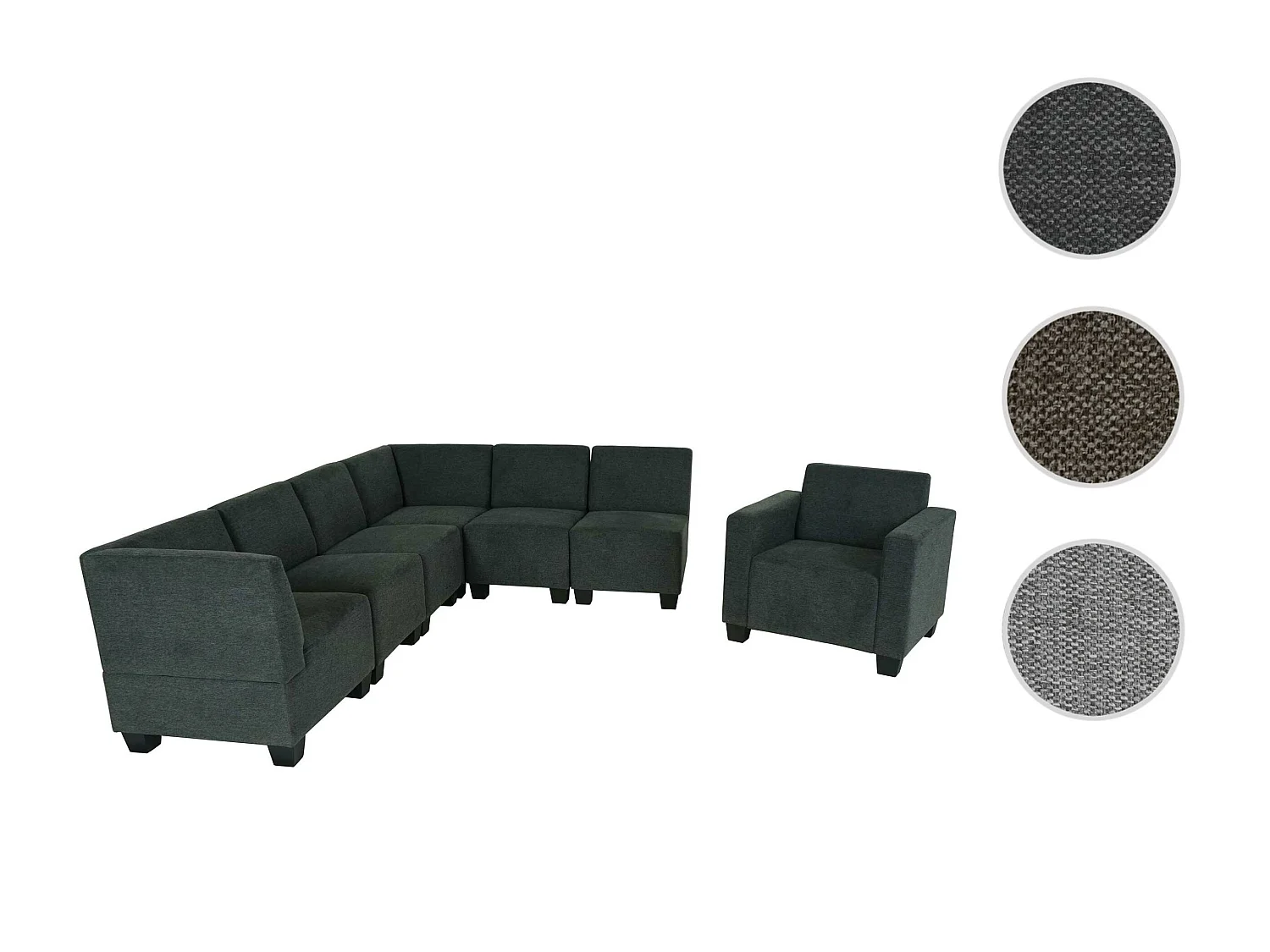 Système de canapés Moncalieri (7 pièces),  gris anthracite