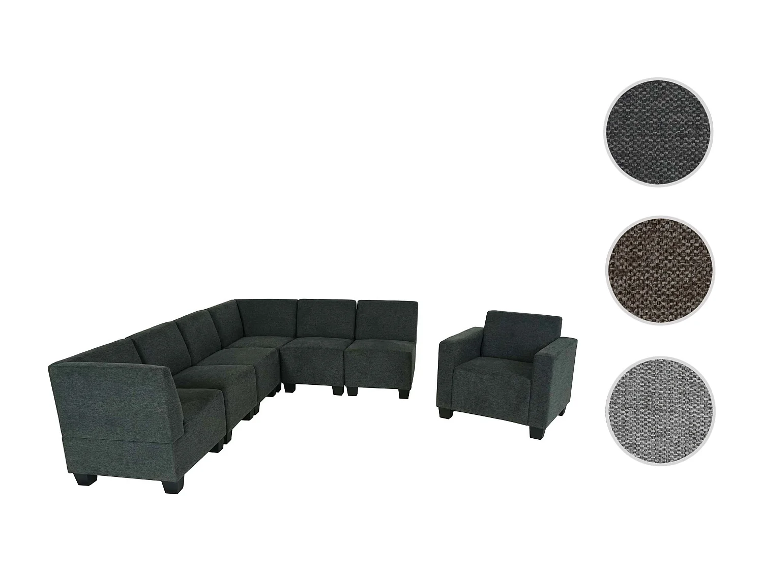 Système de canapés Moncalieri (7 pièces),  gris anthracite