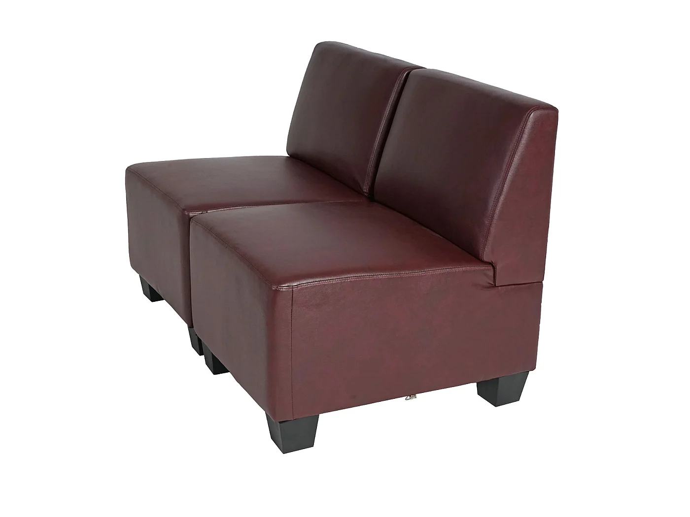 Canapé 2 places Moncalieri,  rouge-brun, sans accoudoirs