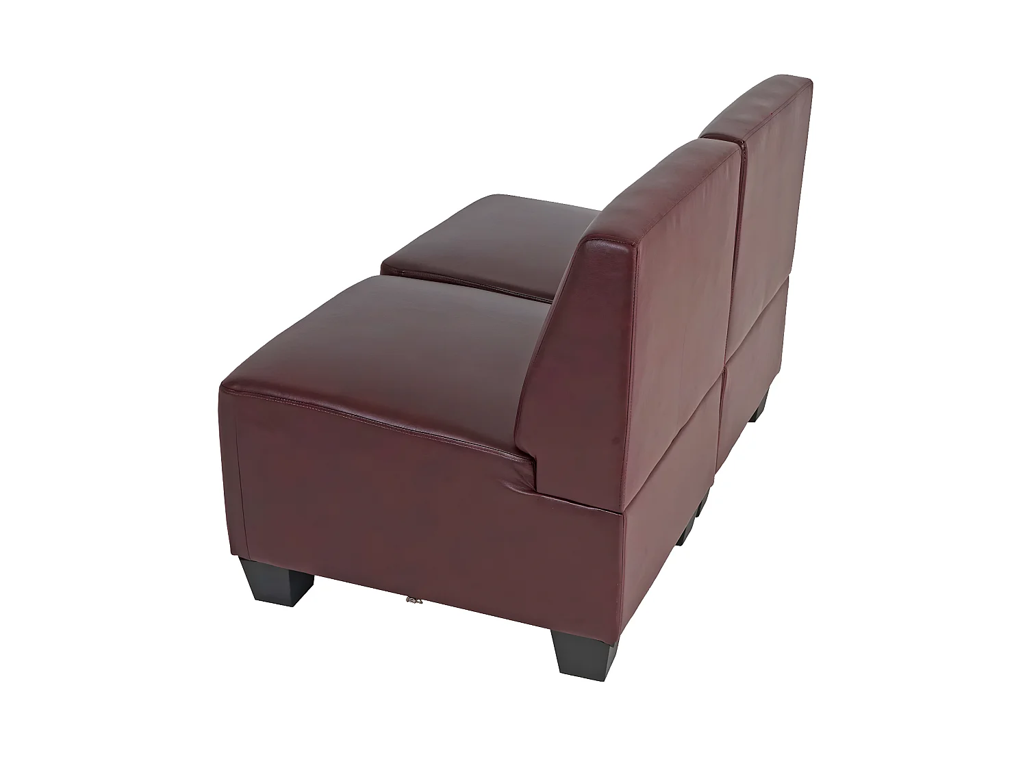 Canapé 2 places Moncalieri,  rouge-brun, sans accoudoirs