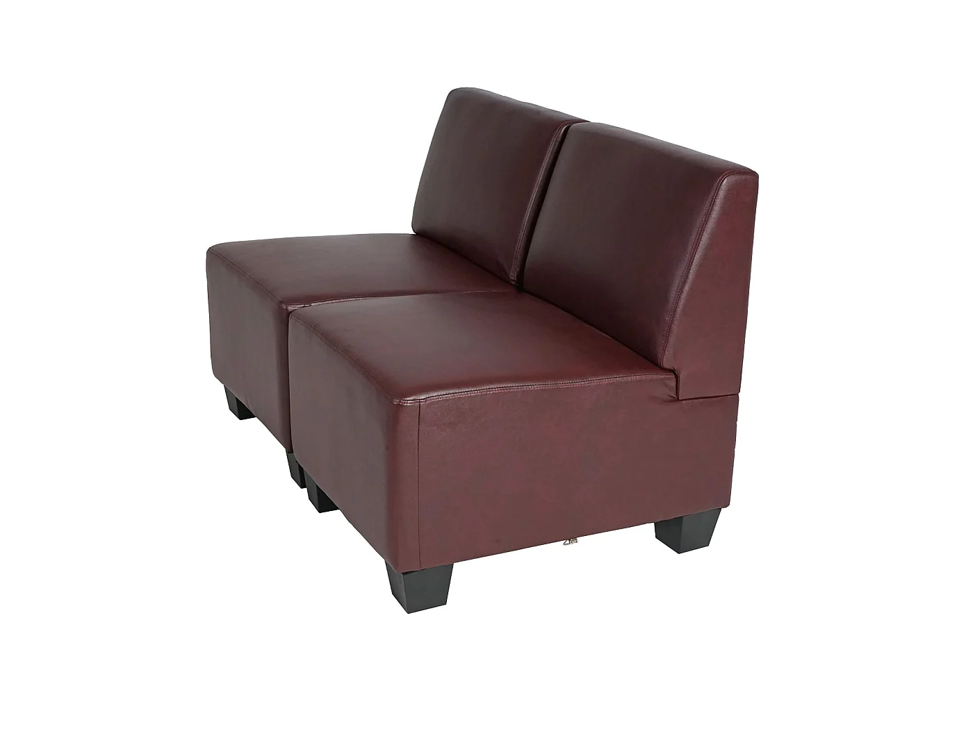 2-zits Moncalieri,  roodbruin, zonder armleuningen