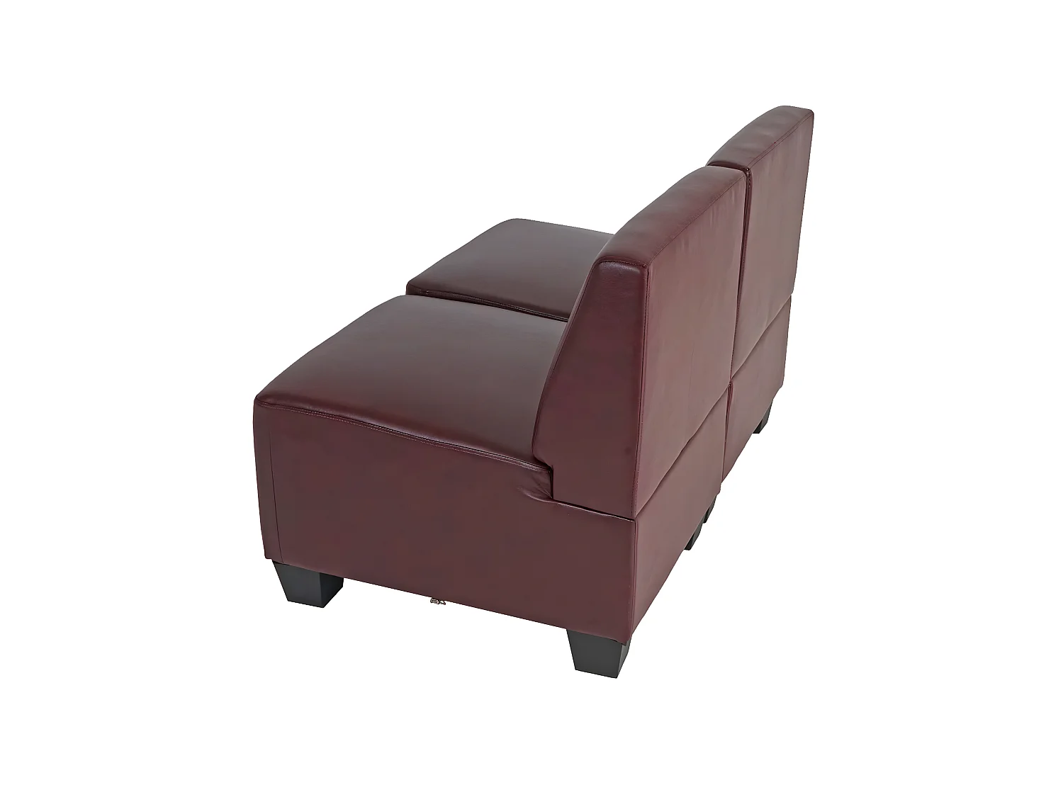 2-zits Moncalieri,  roodbruin, zonder armleuningen