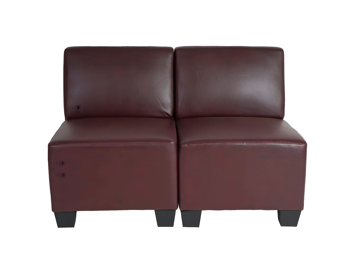 2-zits Moncalieri,  roodbruin, zonder armleuningen