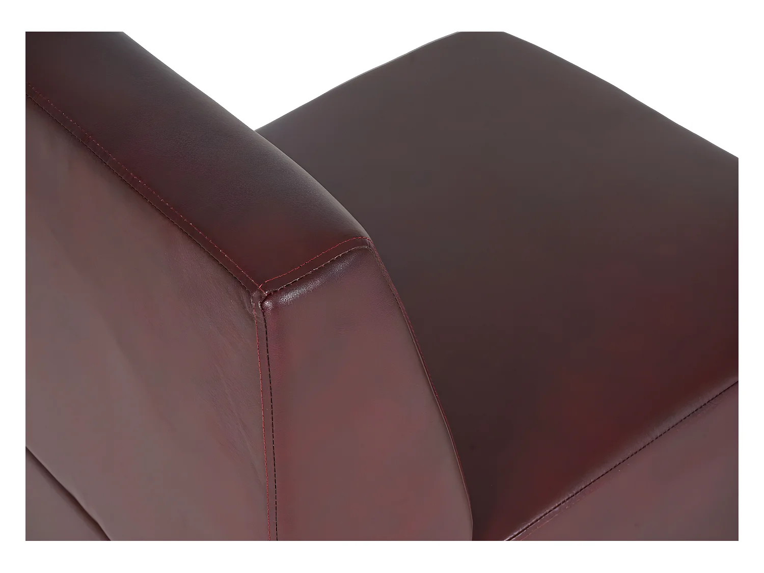 2-zits Moncalieri,  roodbruin, zonder armleuningen