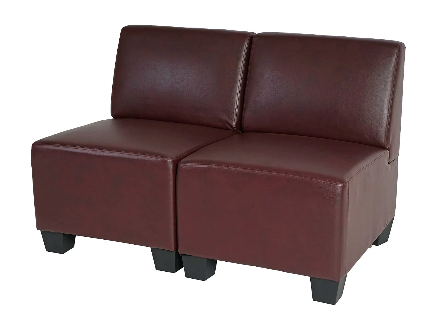 2-Sitzer Moncalieri, Rot-braun, ohne Armlehnen