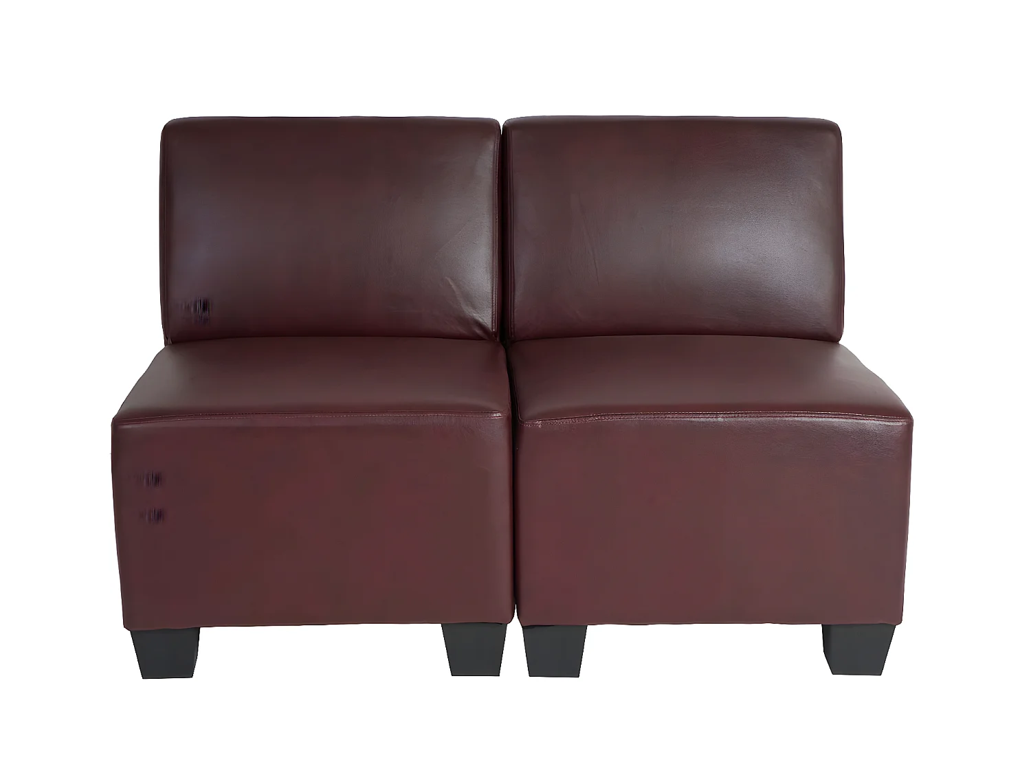 2-Sitzer Moncalieri, Rot-braun, ohne Armlehnen